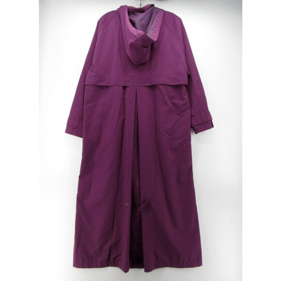 VINTAGE LL Bean Jacket Medium Rain Coat Trench Vented Hoodie 90s - Picture 7 of 11